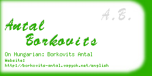 antal borkovits business card